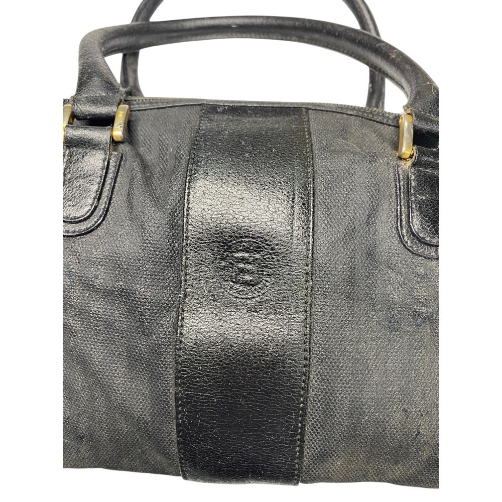 Fendi Black Vintage Satchel with Gold Accents - Picture 6 of 12